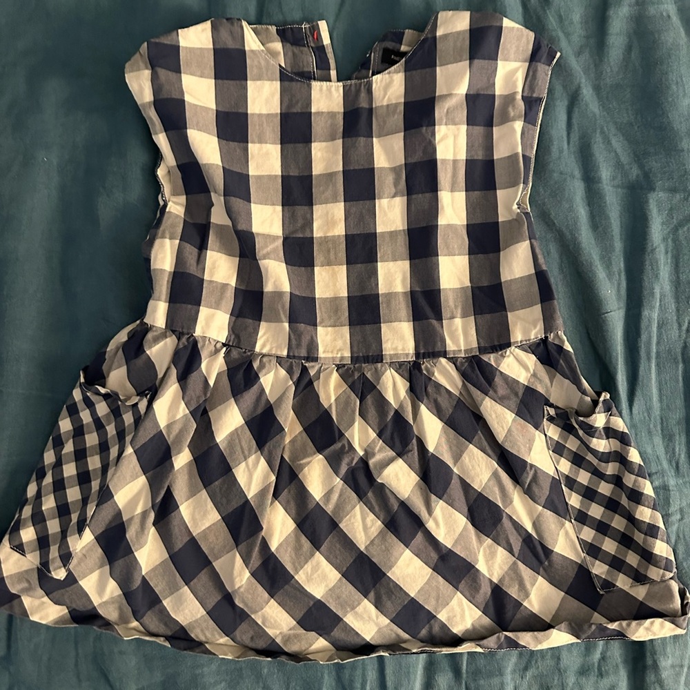 Checkered Blue and White kids Dress